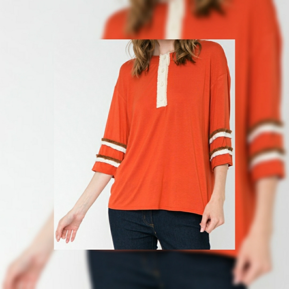 Contrast Long sleeve top